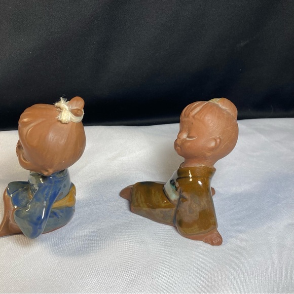 Vintage Japan Uctci Terracotta Girl Figurines - Picture 7 of 13